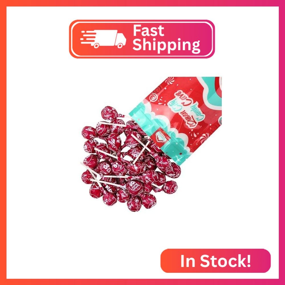 Red Raspberry Red Lollipops, Red Tootsy Pops (1 Pound)