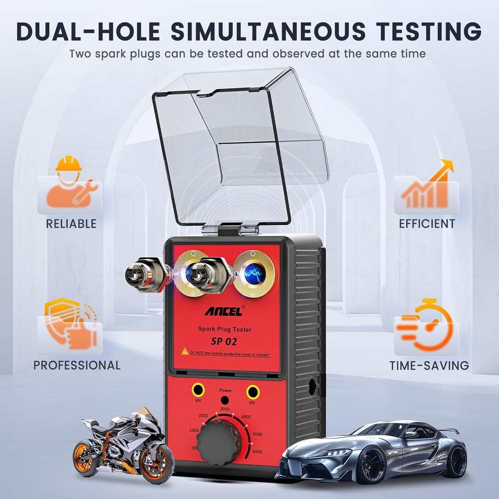 Car Ancel Spark Plug Tester Auto Ignition System Tester Diagnostic Test Tool