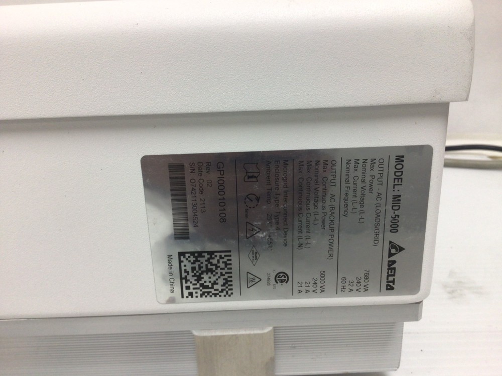 DELTA MID-5000 Auto Transfer Switch for Rapid Shutdown System, 240V