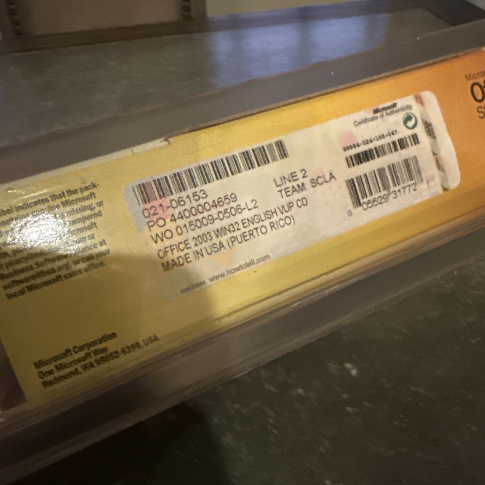 Microsoft Office Standard Edition 2003 Software New Sealed