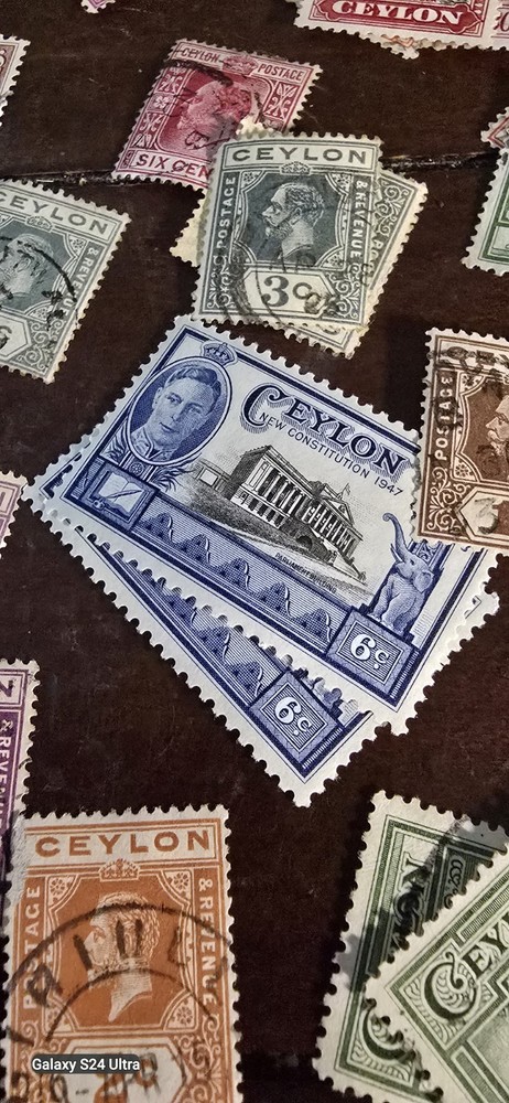 Large Lot British Ceylon Stamp Lot
