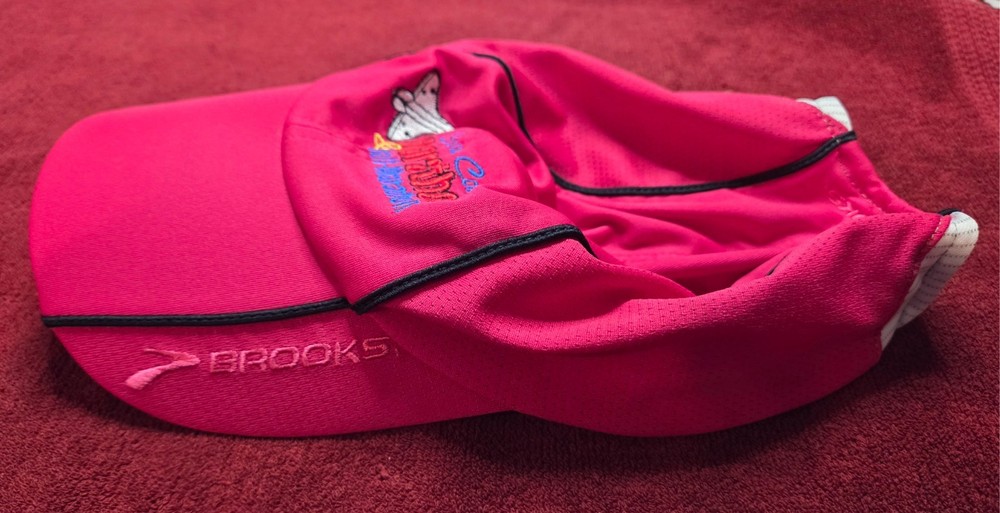 Brooks Space Coast Marathon Running Lightweight Packable Hat Adjustable Cap Red
