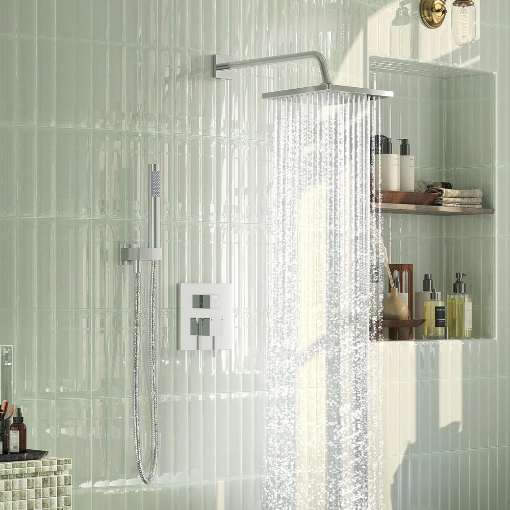 Rain Shower System with Handheld Chrome Wall Mount