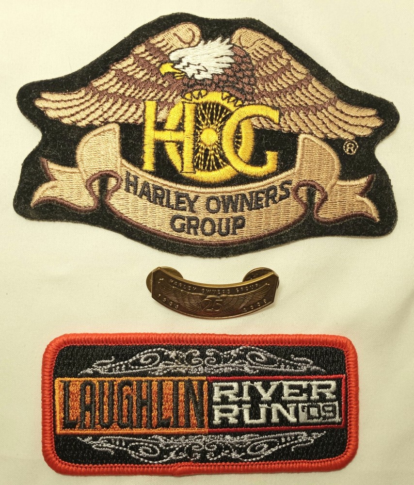 Harley Owners Group HOG Eagle Patch And Pin And Laughlin River Run Patch