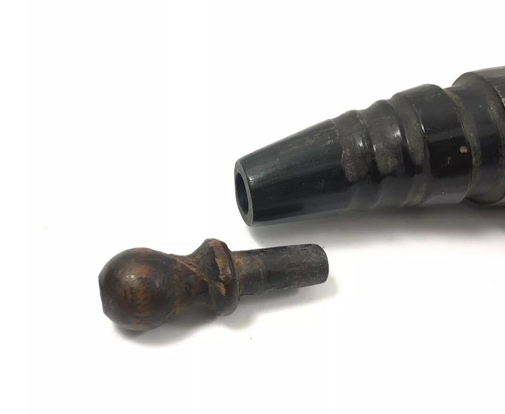 Vintage Black Powder Horn Flask Muzzle Loader For Rifles 1987-MX