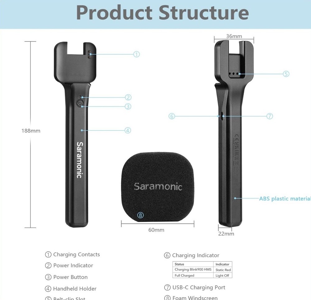 Saramonic Wireless Handheld Microphone Holder, Blink900