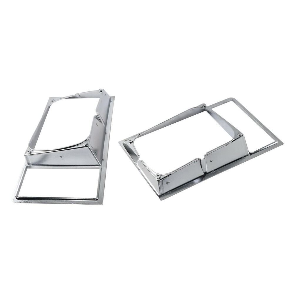 LOSTAR 2PCS Headlight Bezel Assembly Set Compatible with 1978-1979 Silver