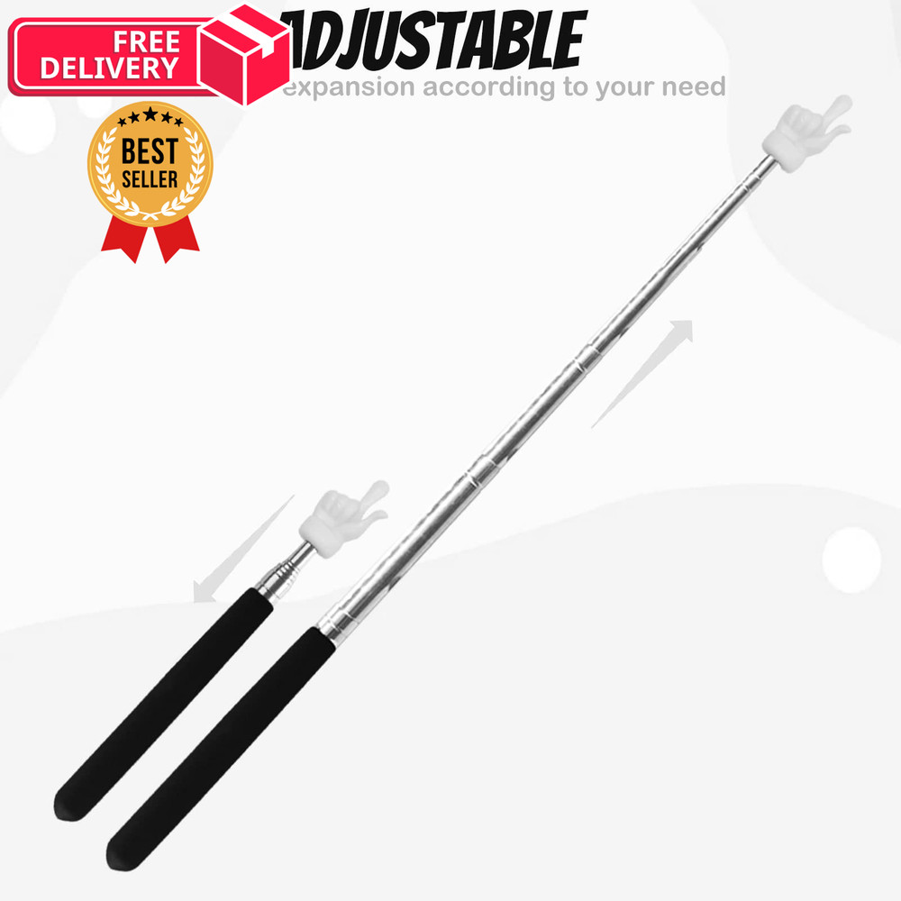 2Pcs Telescopic Teachers Pointer, Extendable Hand Pointer Finger Black