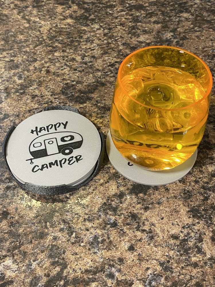 Happy Camper Drink Coasters