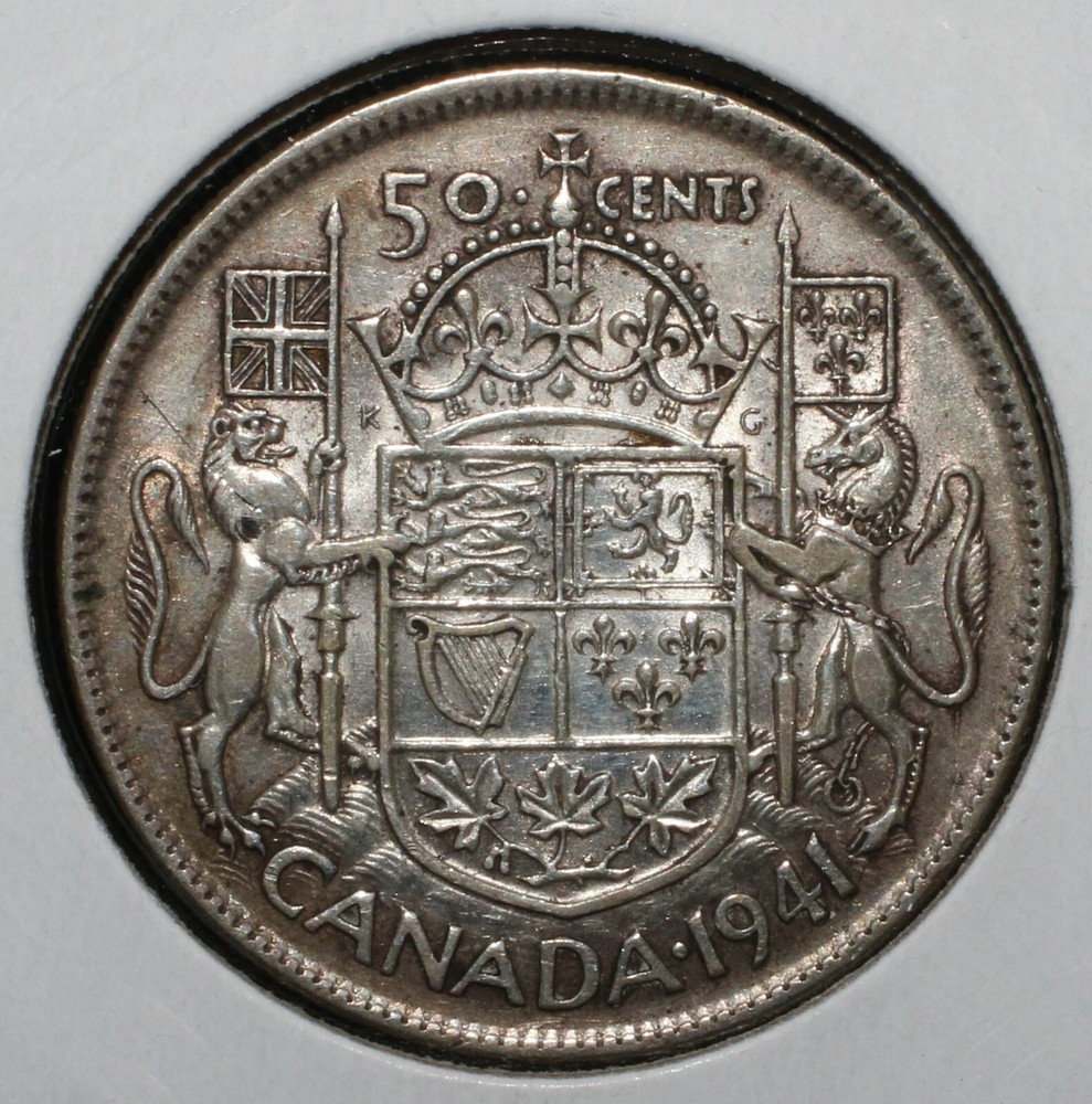 1941 Canada 50c Silver Half Dollar - 03754