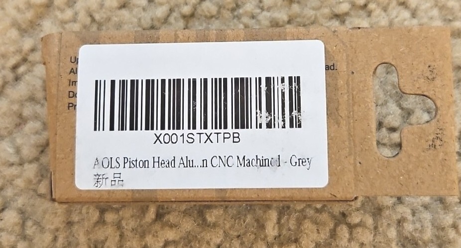 AOLS Piston Head Aluminum Precision CNC Machined - Grey