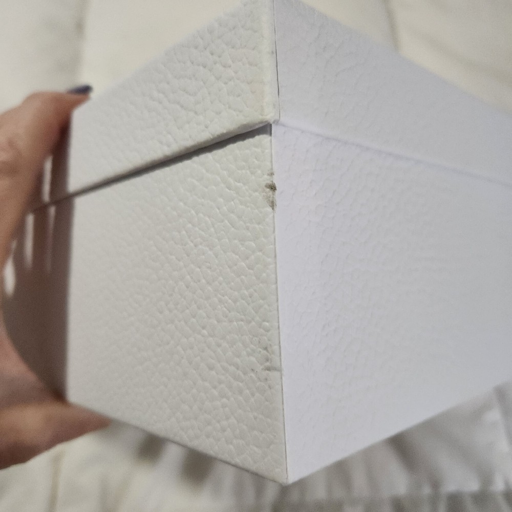 DIOR Empty White Textured Gift Box 12 x 9.5 x 4.5