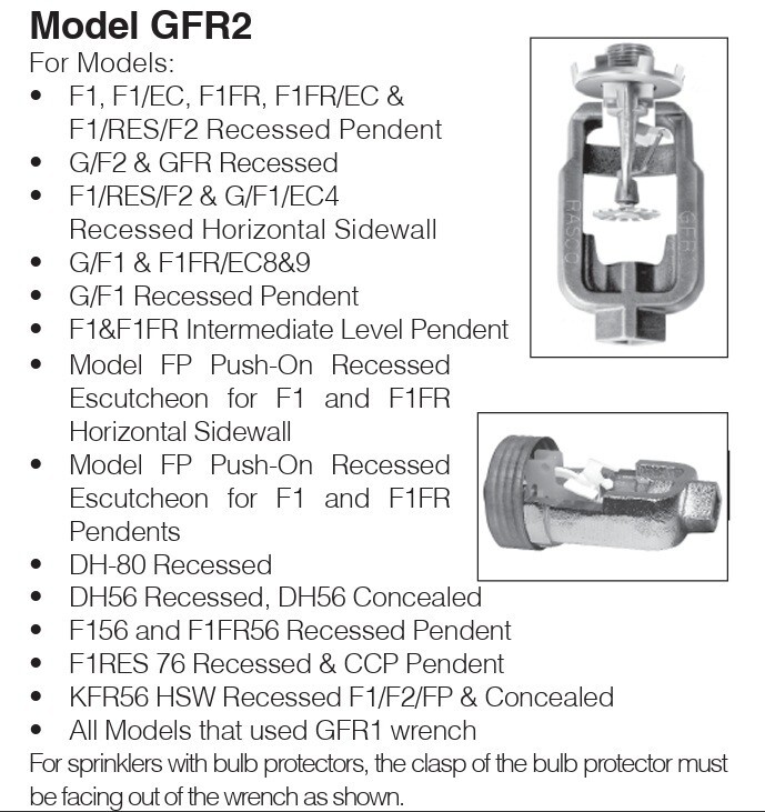 Reliable GFR Fire Sprinkler Wrench Socket
