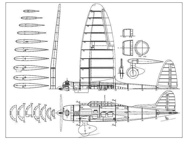 Aichi D3A2 Val 41" WS RC Model Airplane Plans Templates PDF on USB