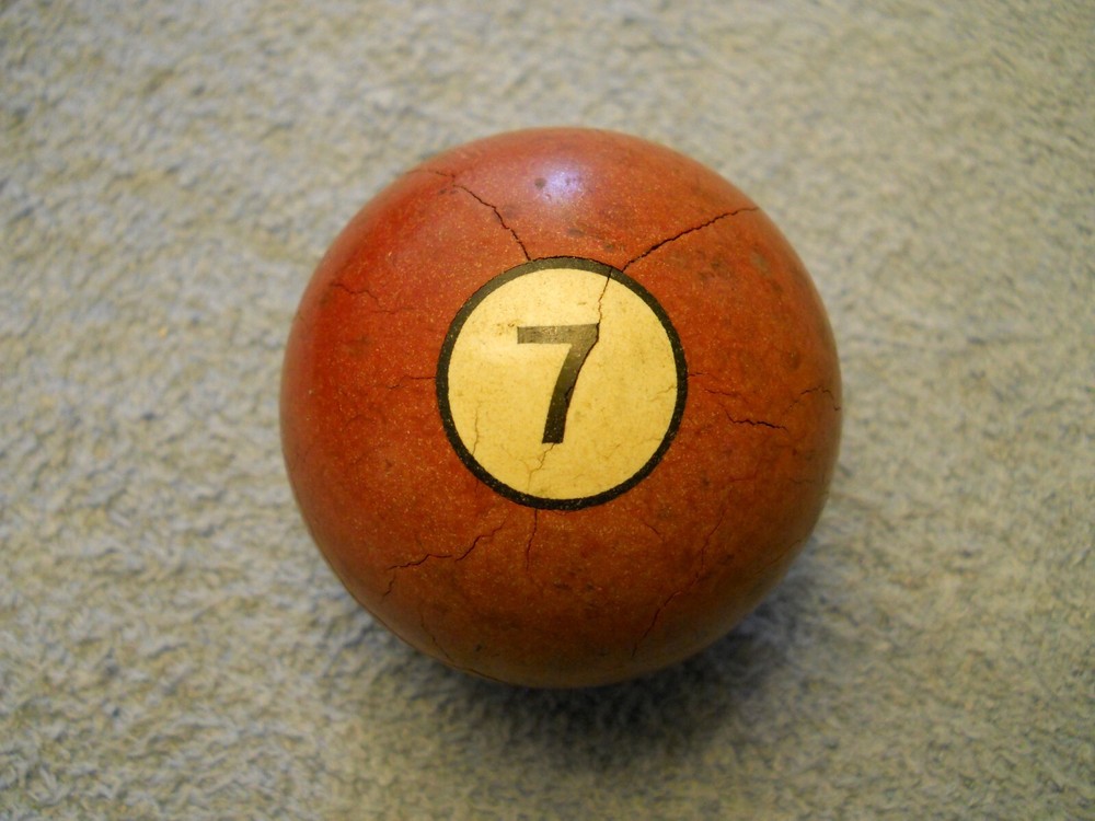 Vintage Clay Billiard Ball- #7