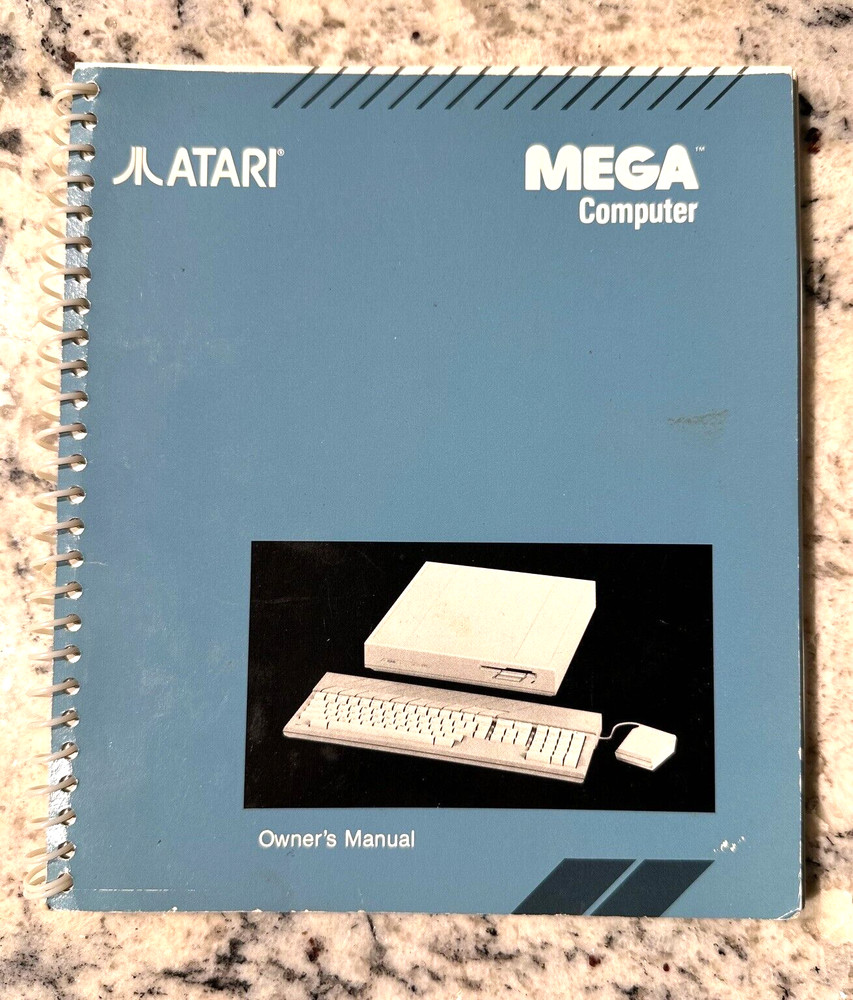 ATARI MEGA COMPUTER 1987 Vintage Owners Manual Only Blue 133 Pages HTF