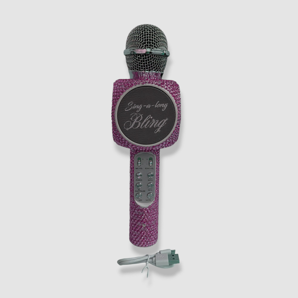 $55 Wireless Express Sing-along Pink Bling Karaoke Microphone Bluetooth Speaker