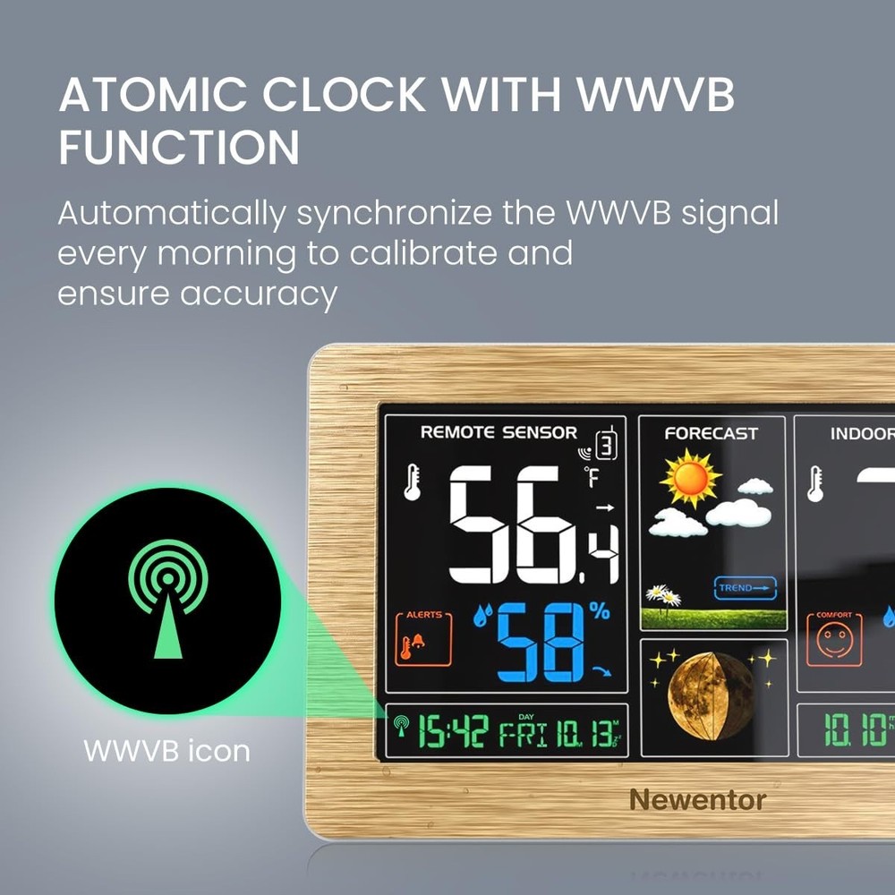 Wireless Weather Station with Adjustable Backlight and Remote Sensor Capability