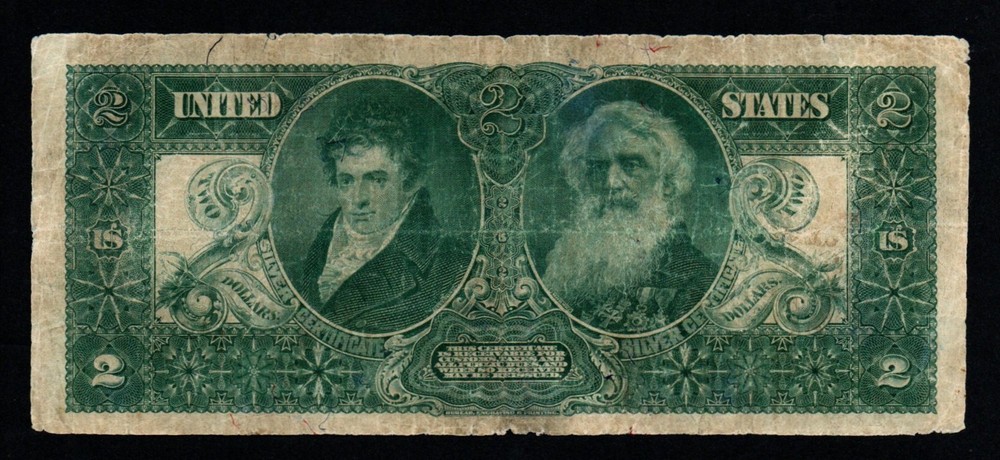 1896 $2 POPULAR EDUCATIONAL Series LARGE Size VF Silver Certificate!