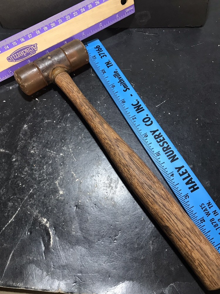 ~VINTAGE Split Plastic Head Wood Handle Hammer Used