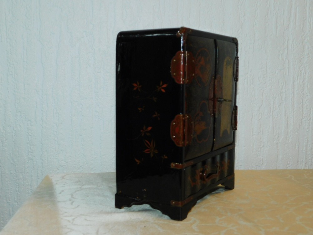 Antique Miniature Lacquer Cabinet! Very Decorative!