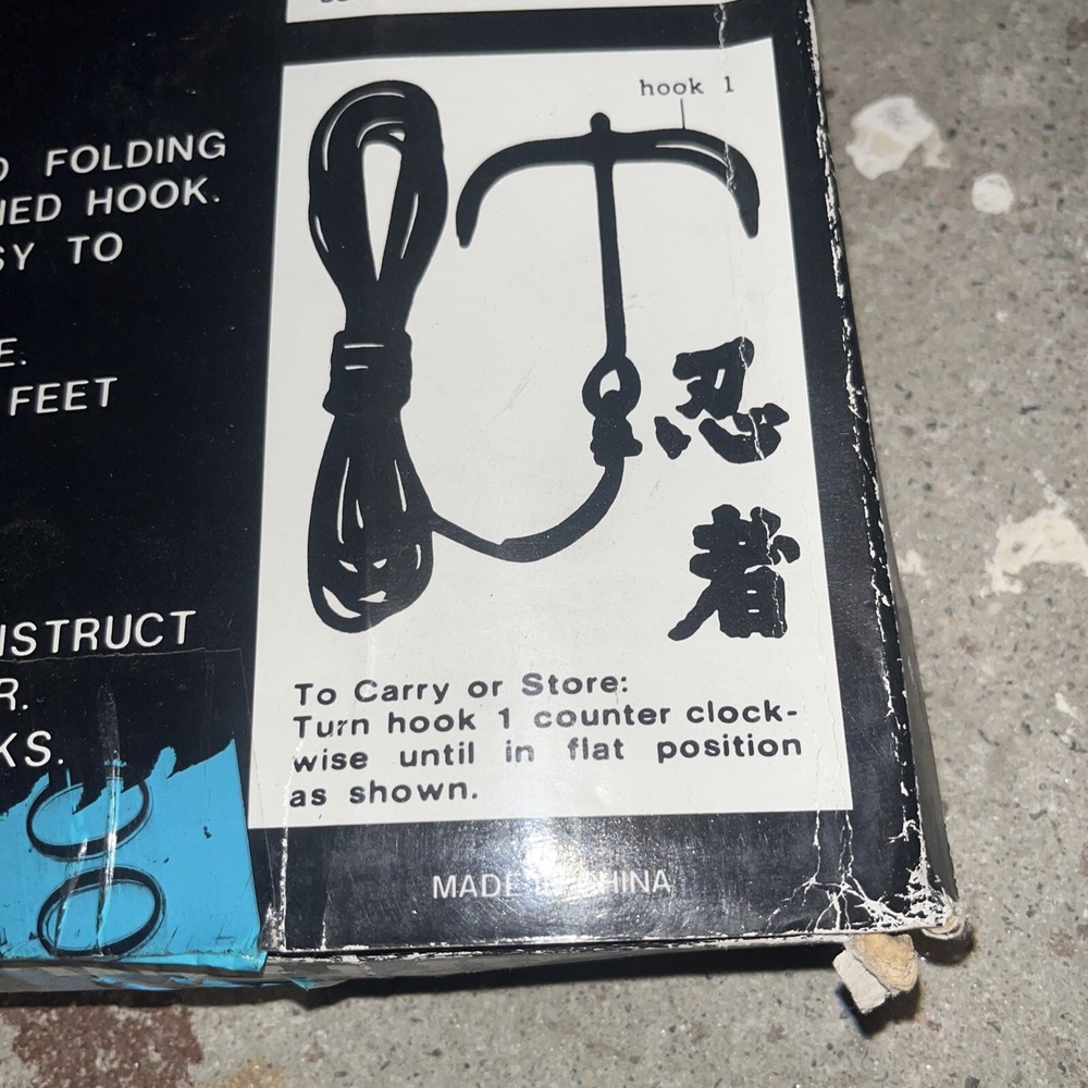 Ninja Folding Grappling Hook & 33ft Rope Black Compact New In Box