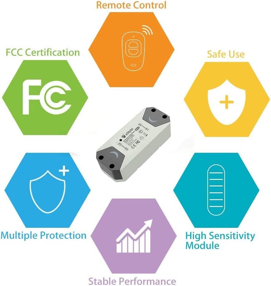 eMylo Smart RF Motor Controller Switch Wireless Relay Module 2 PACK DC12V