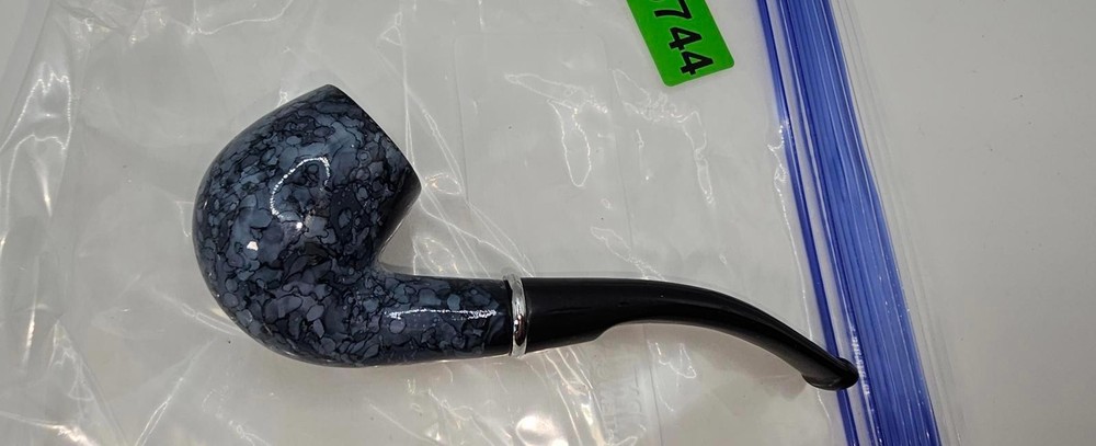 Blue and Black Smoking Pipe with Marble Pattern