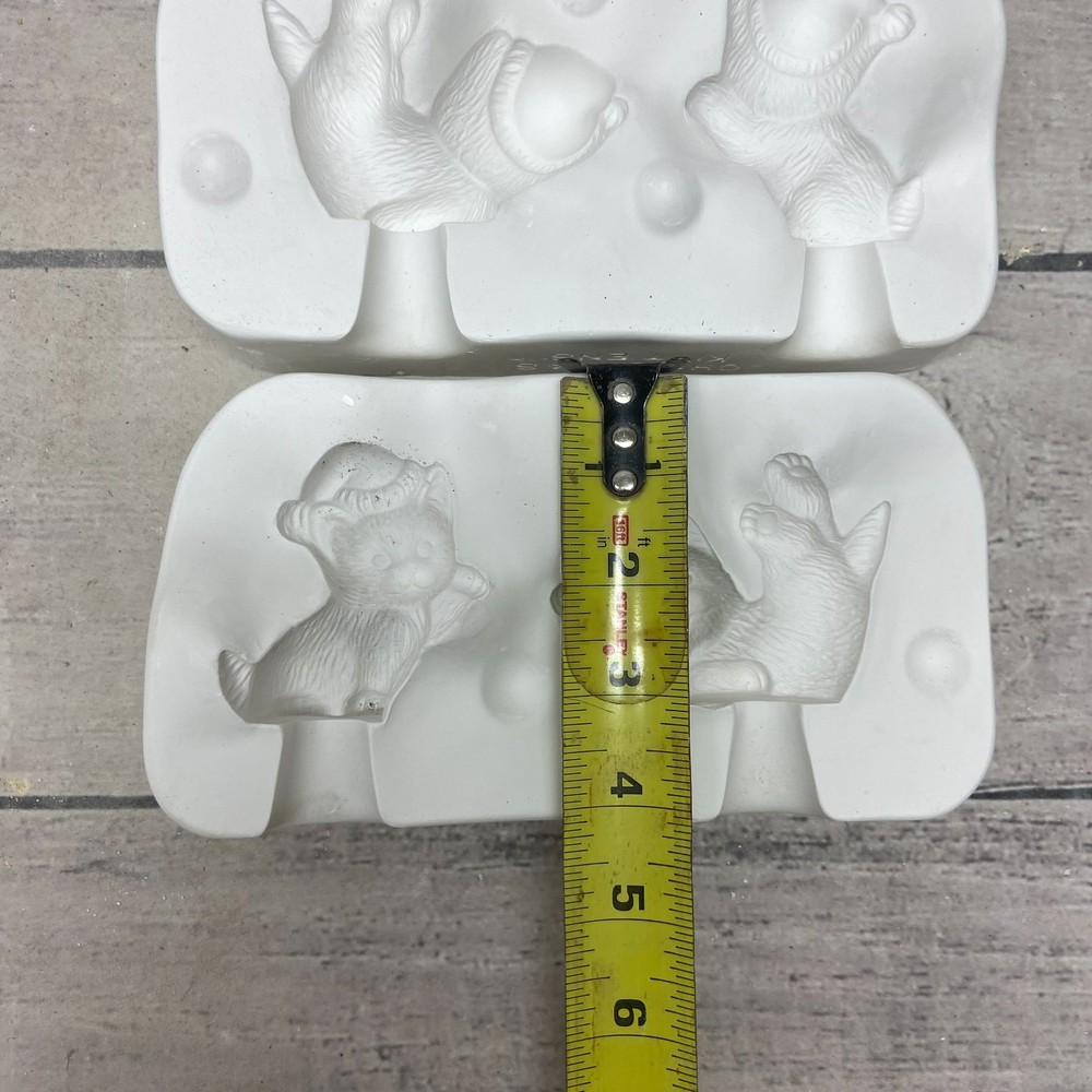 Idle Time Molds Ceramic Casting Mold Christmas Kittens #311