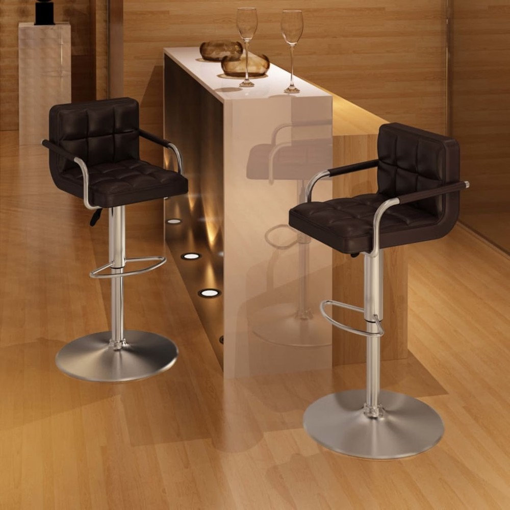Stool Set of 2 Brown