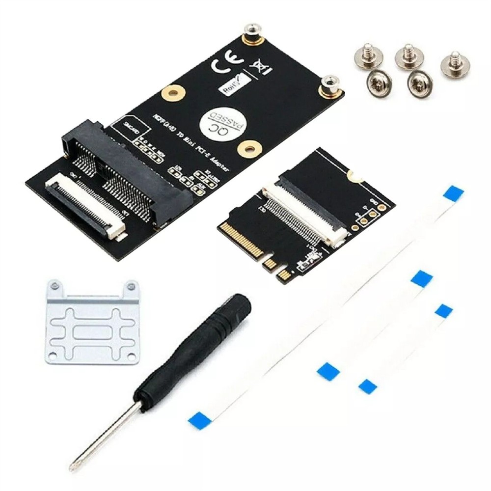Black M.2 (NGFF) key A/E/A+E to Mini PCI-E Adapter with FFC Cable Case