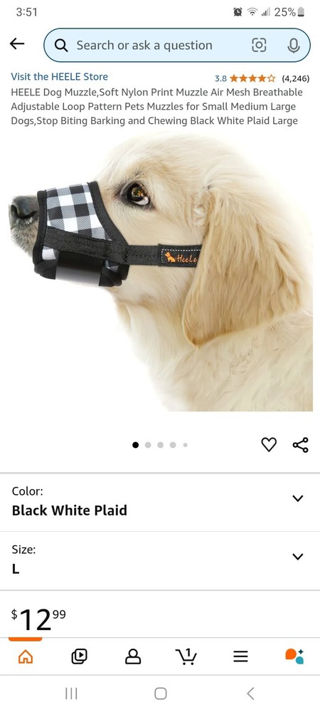 HEELE Dog Muzzle,Soft Nylon Print Muzzle Air Mesh Breathable Adjustable