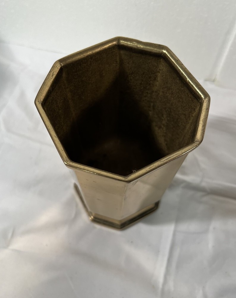 Lovely Solid Brass Planter/Vase Reed & Barton Gift Sources Made in Italy 6-1/2"