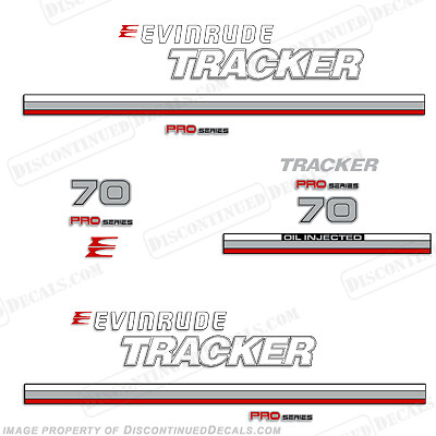 Fits Evinrude 1981 Tracker 70hp Decal Kit - Red