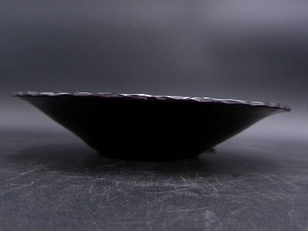 Ceramic Dark Brown Decorative Floral Ring Design Plate