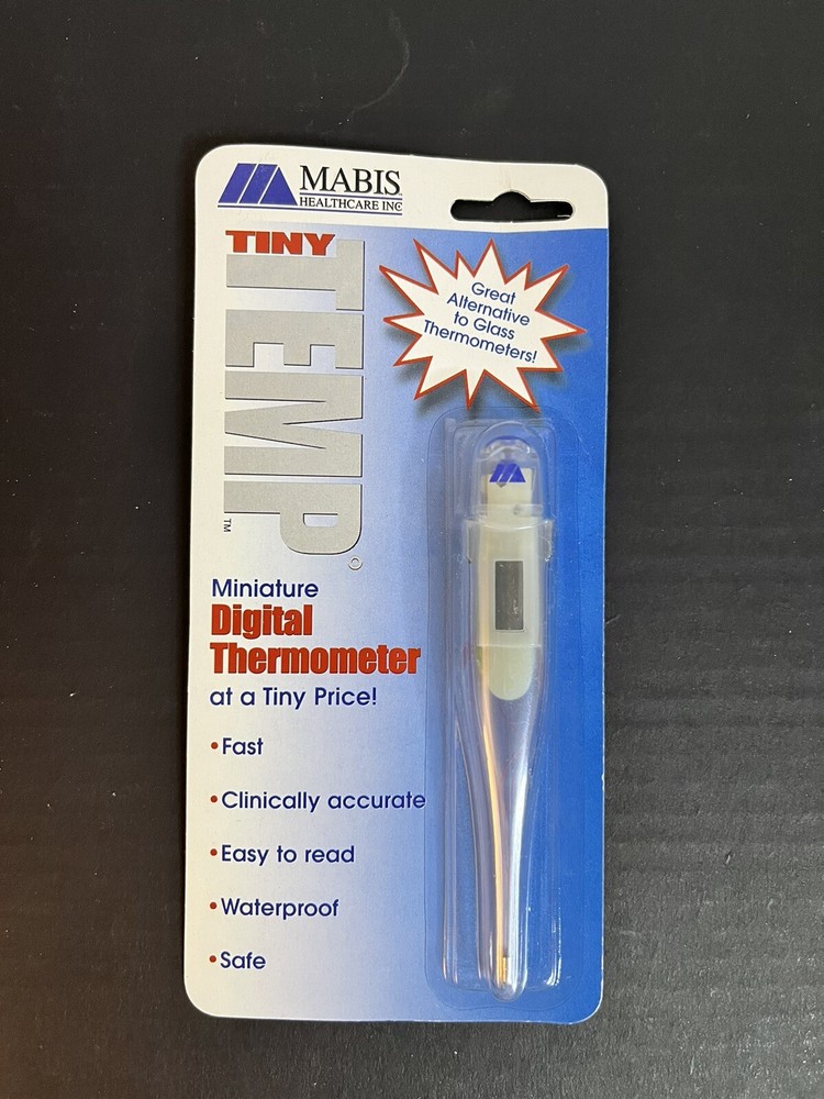 Digital Thermometer Waterproof MABIS Tiny Temp 60-Second Clinically Accurate