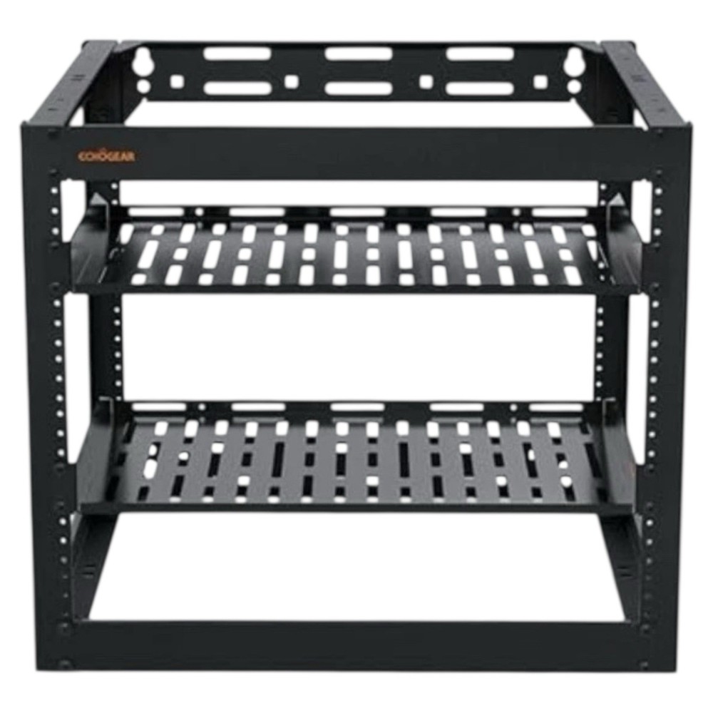 ECHOGEAR 10U Network Rack - Wall Mountable Heavy Duty 4 Post Design Black