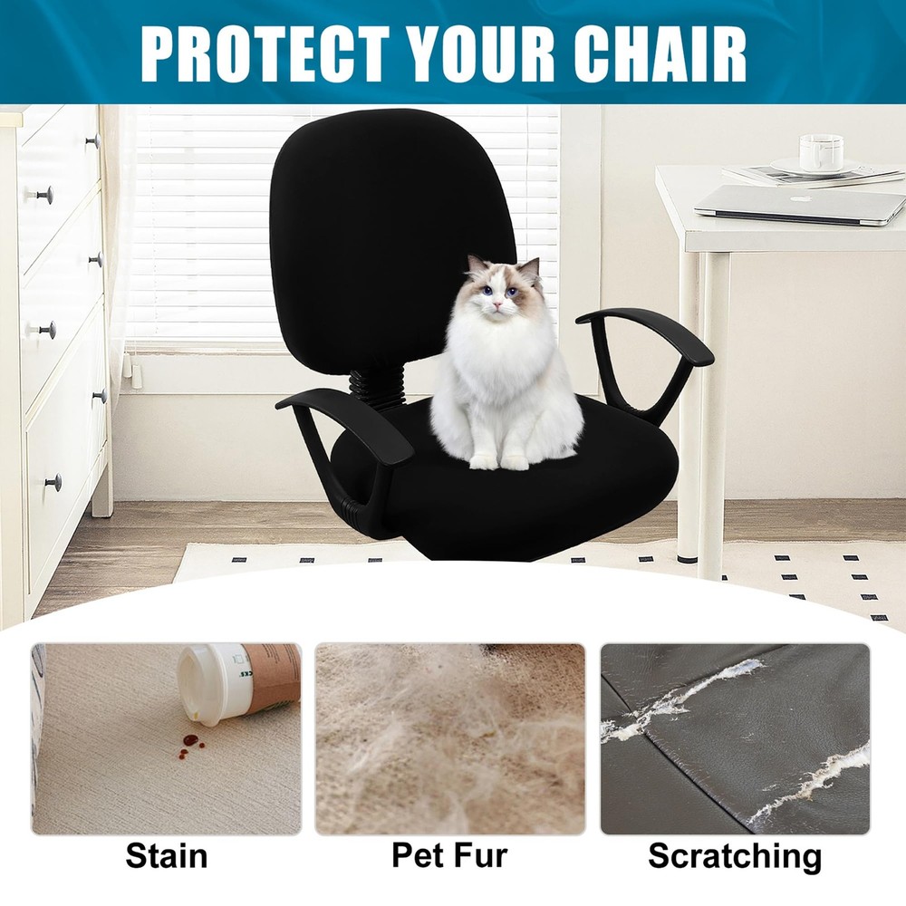 Smiry Stretch Printed Office Computer Chair Covers Universal Washable Removable