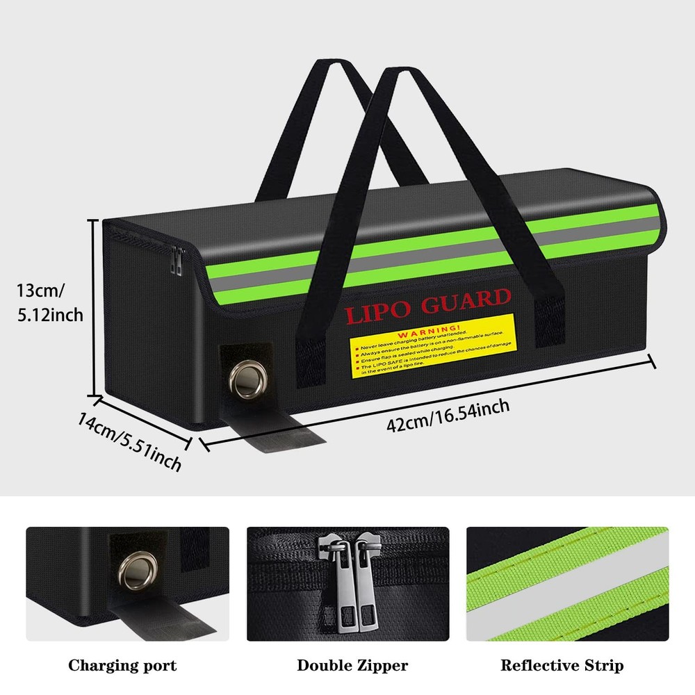 Lipo Battery Safe Bag Fireproof Storage Case