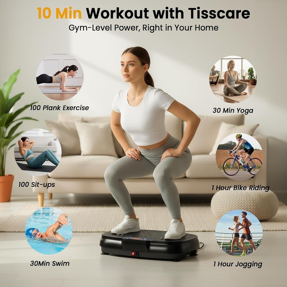 Vibration Plate Exercise Machine 400lbs Shake Plate Whole Body Workout Platform