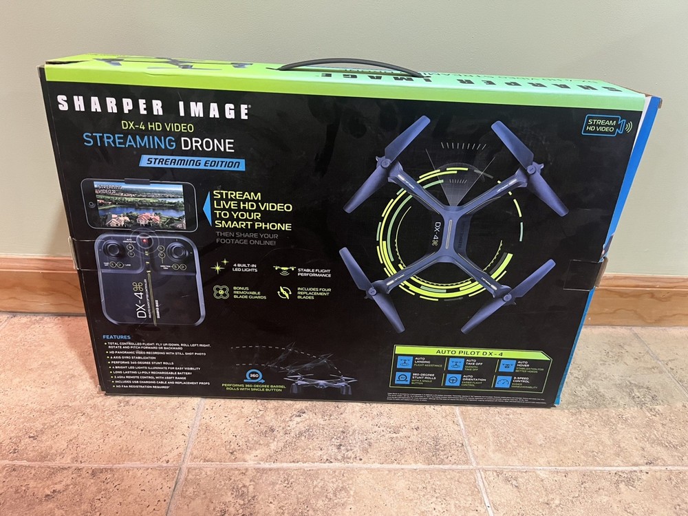 Sharper Image DX-4 Black Live Streaming View Drone