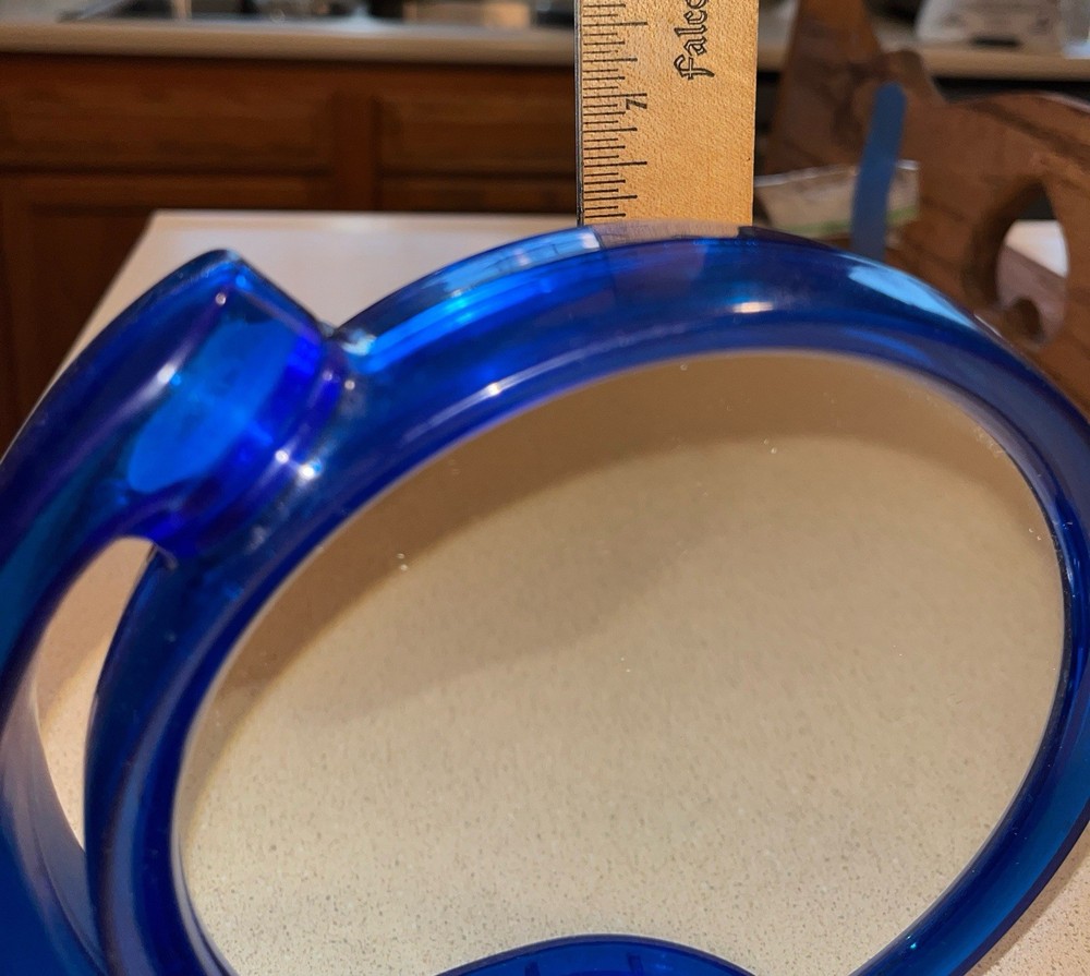 Vintage Space Age Retro Blue Make-Up Rotating Double Sided Mountable Mirror