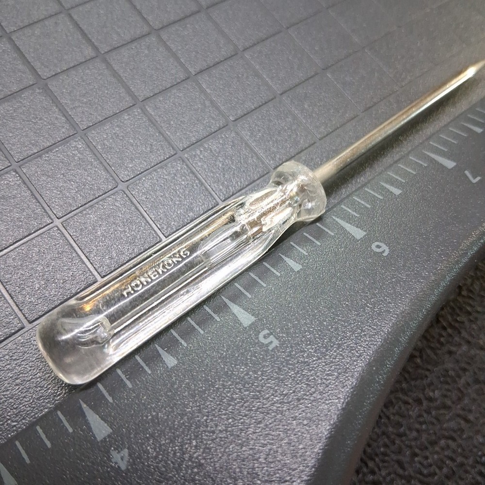 Vintage 4.5" Clear Plastic Handle Pointed Tip Scratch Awl