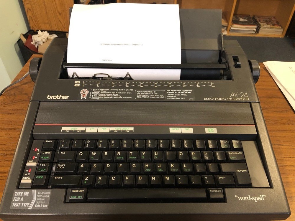 Brother AX-24 Portable Electronic Typewriter with Cover, Users Guide, Box