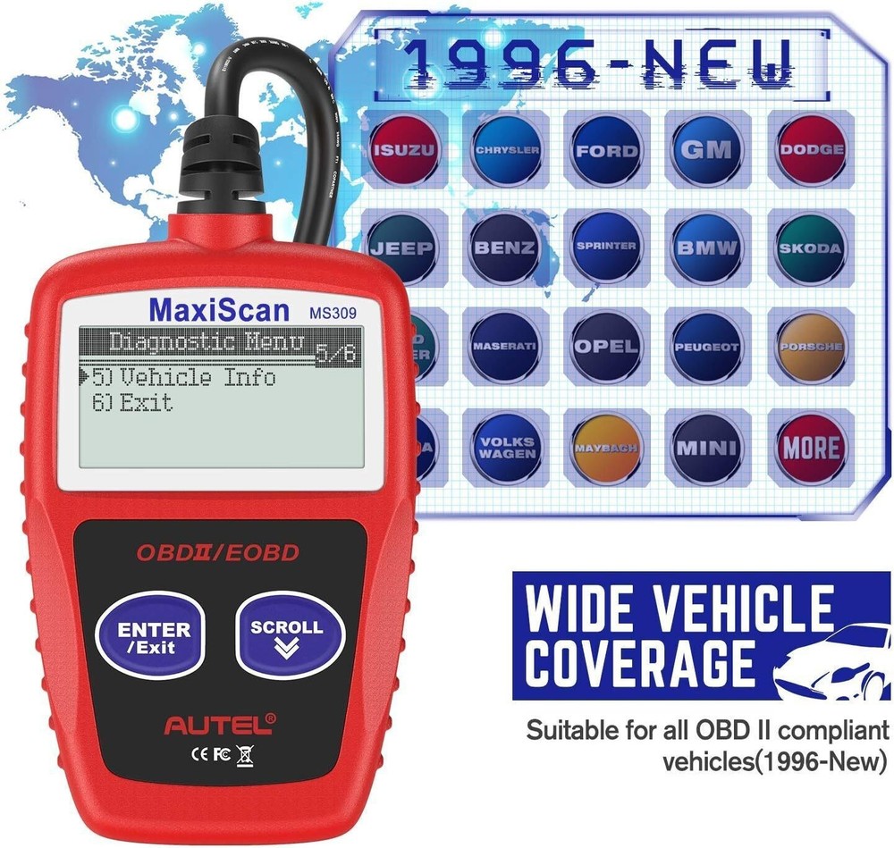Autel MaxiScan MS309 OBD2 Scanner Enhanced Engine Fault Code Reader