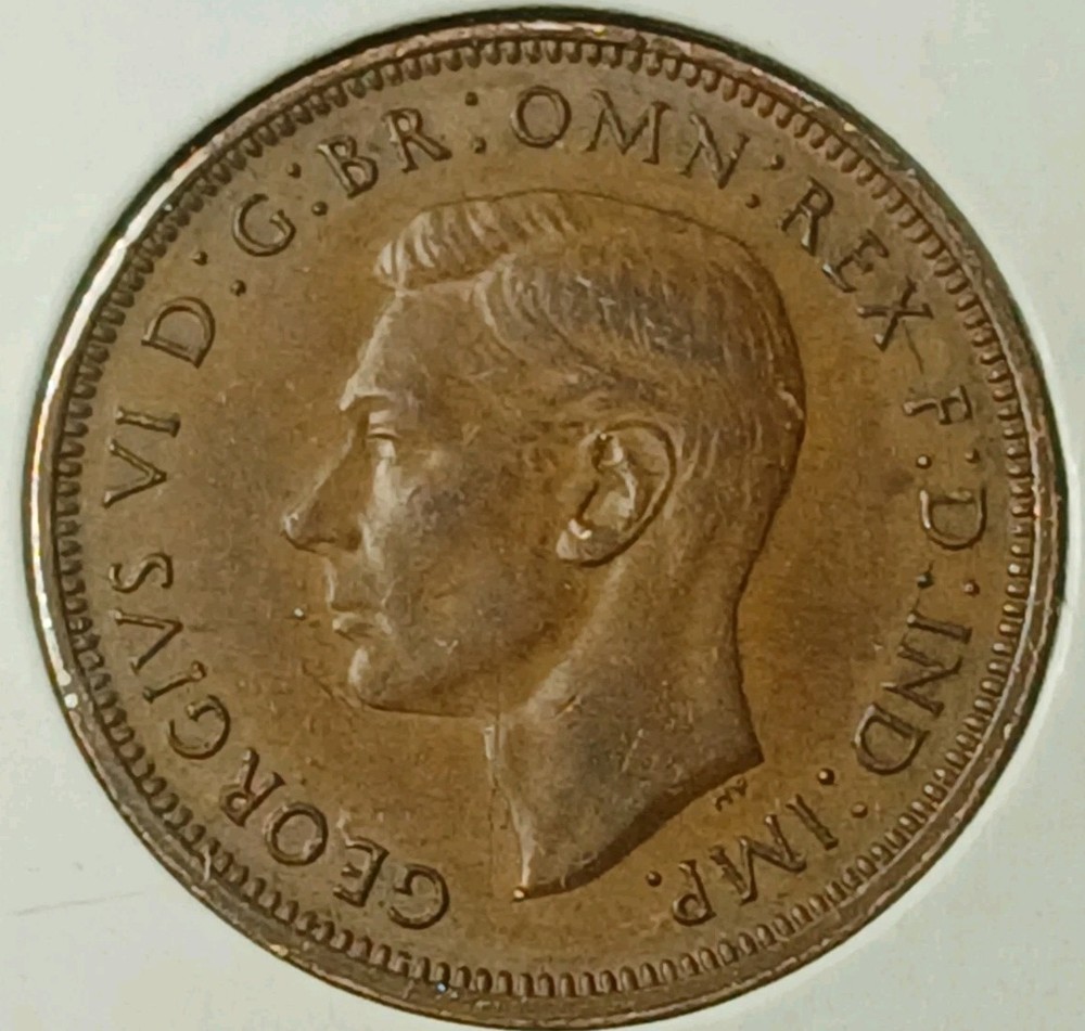1943 Great Britain Half Penny AU
