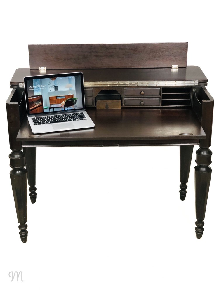 H.E. Shaw Spinet Writing Desk in solid dark Mahogany c.1900