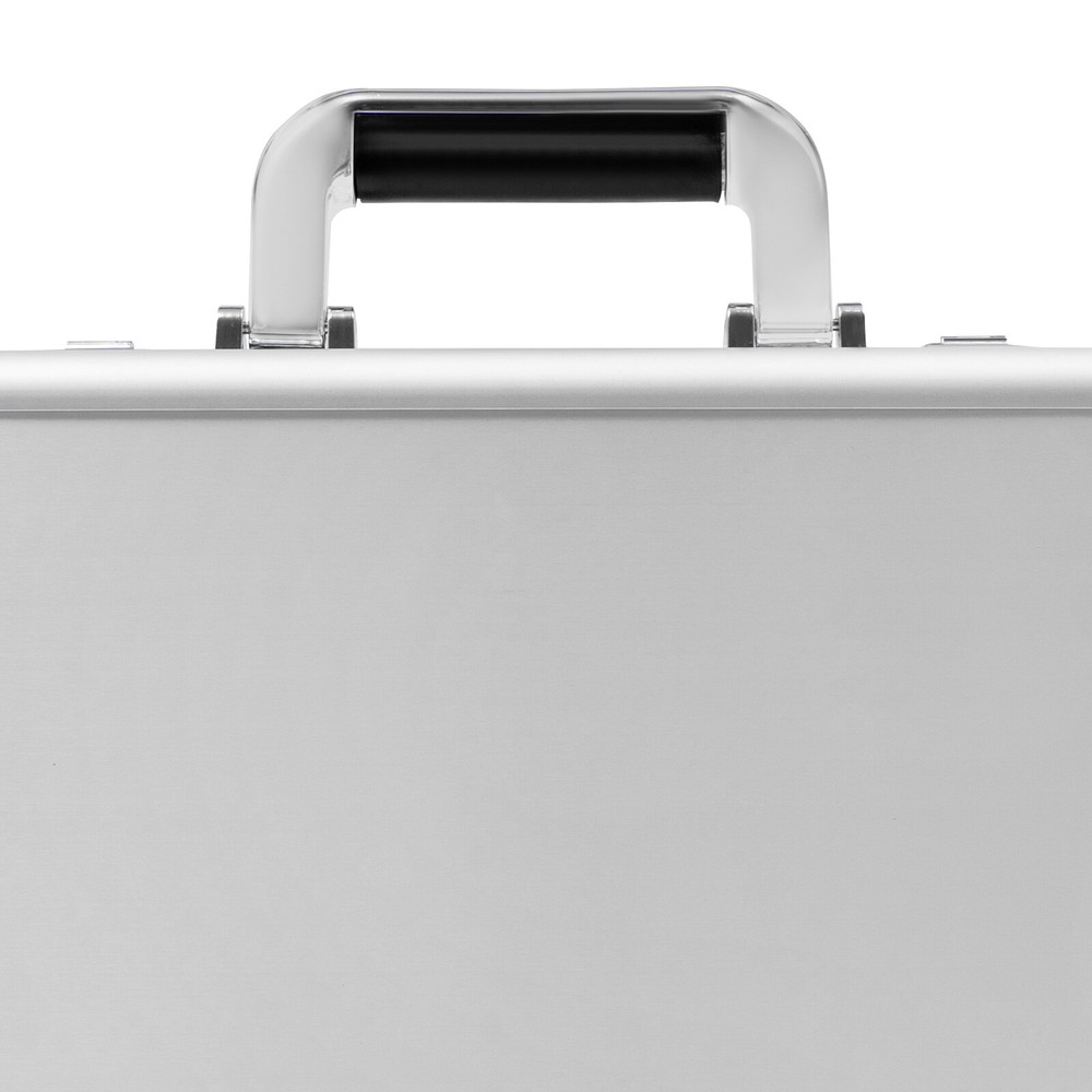 Silver Aluminum Flight Case Hard Men Locking Briefcase Safety Toolbox Office