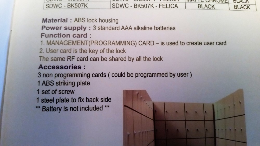 RFID cabinet lock with knob. SDWC-507KC