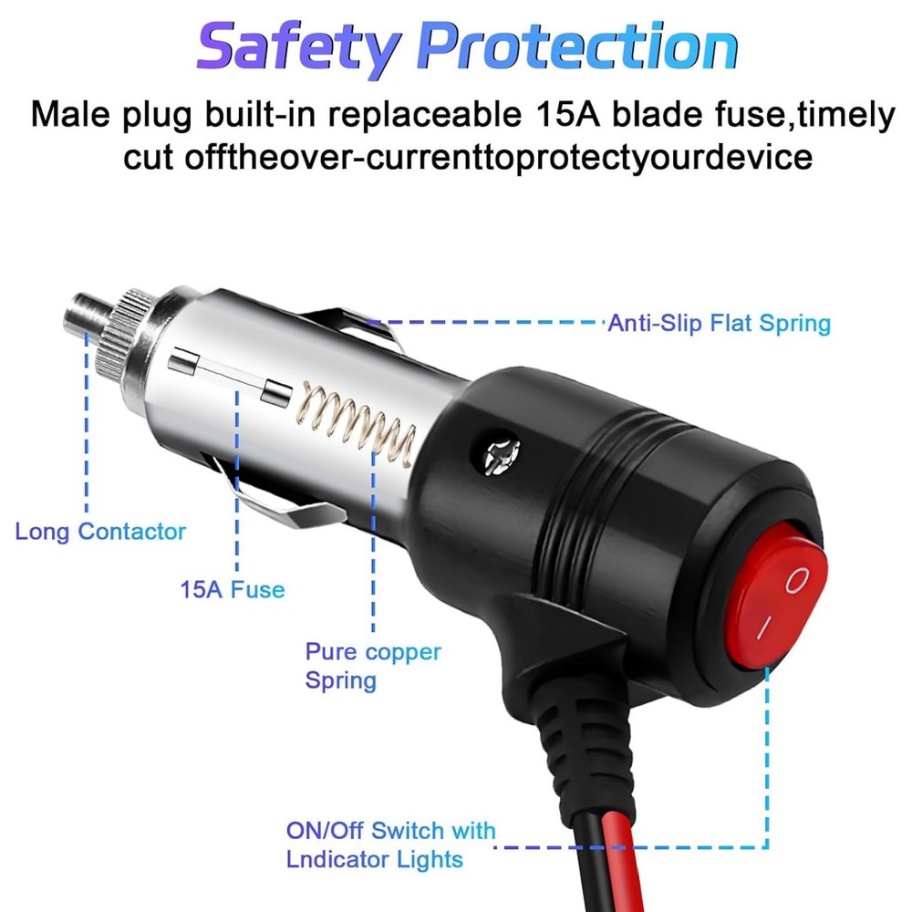 12-24V 10A Input Power Universal Car Cigarette Lighter Splitter Adapter